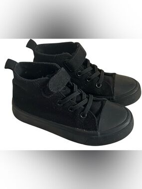 HIGHTOP CANVAS SNEAKERS VELCRO BLACK KIDS UNISEX
